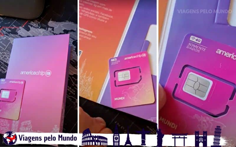 Chip da America Chip que recebi em casa para Orlando