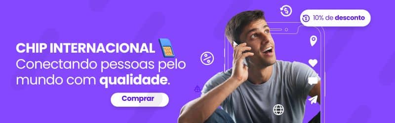 Banner com promoção do chip de internet para viajar