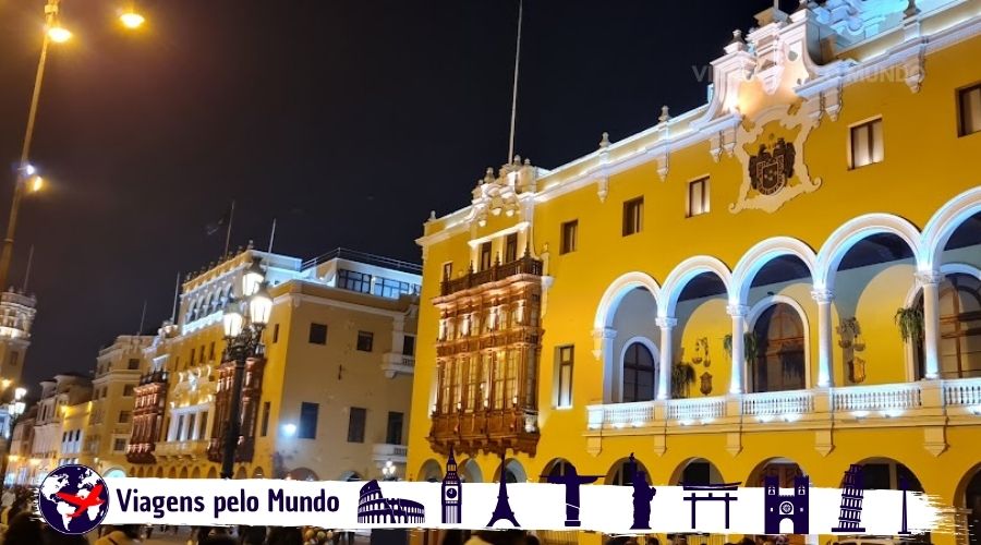 Centro histórico de Lima à noite
