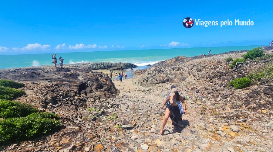 Praias da rochas na Ilha de Santo Aleixo