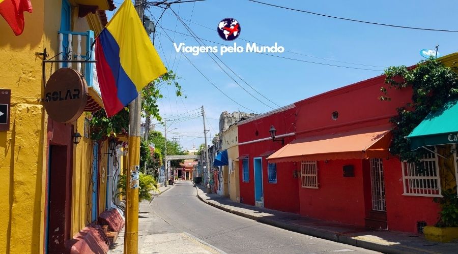 Rua do bairro de Getsmaní em Cartagena das Índias