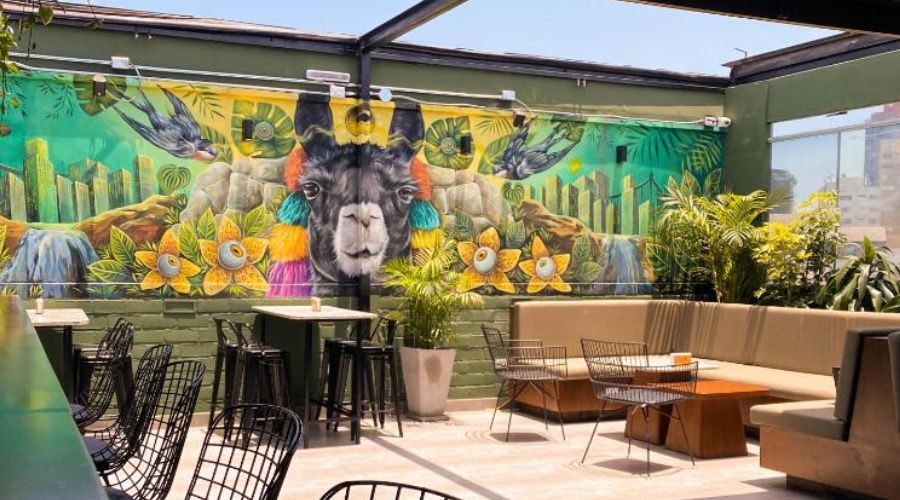 Ambiente do Black Llama Hostel