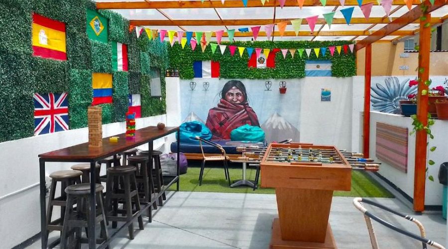 Ambiente do Dragonfly Hostel em Lima