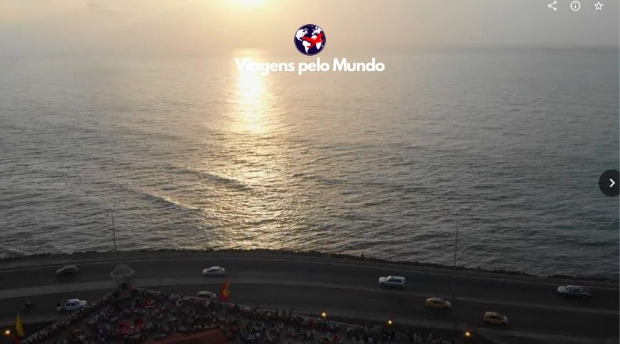 Pôr do sol nas muralhas de Cartagena das Índias