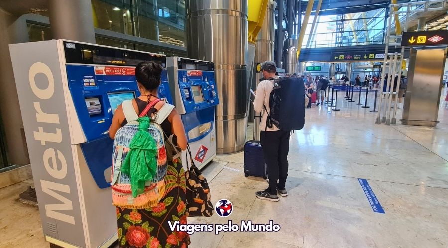 Comprando o cartão de transporte em Madrid