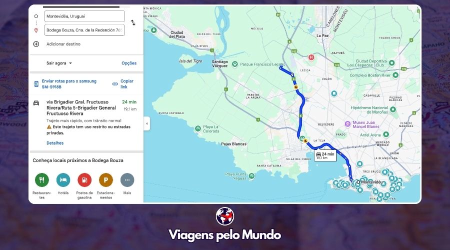 Localização da Bodega Bouza pelo Google Maps