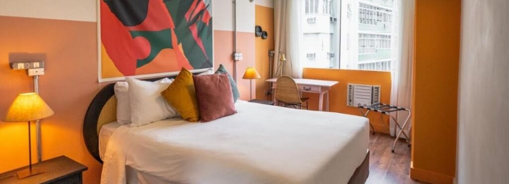 Quarto do Socialtel Copacabana no Rio de Janeiro.